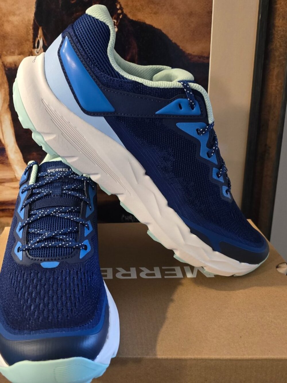 Merrell Nova 4 J00004994 Men's Blue Lace Up Trail Running Shoes Size 10 US NEW